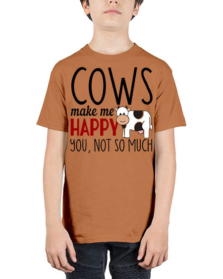 cows make me happy you not so much - cow - Youth Tee Unisex