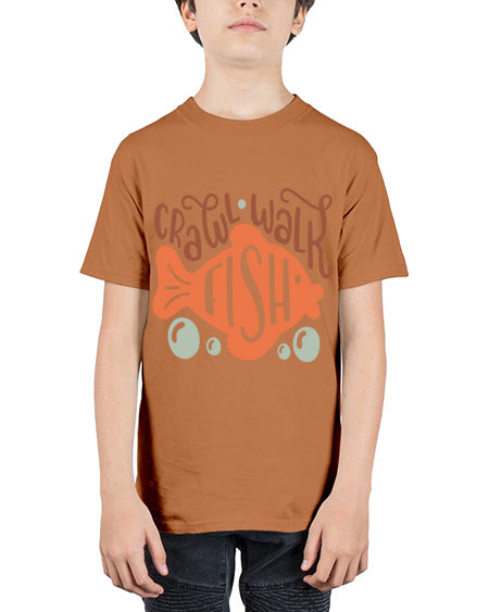 crawl walk fish 63# - shark-fish - Youth Tee Unisex