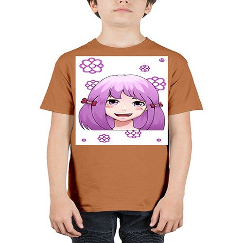 cute ponytails purple hair girl 63# - anime - Youth Tee Unisex