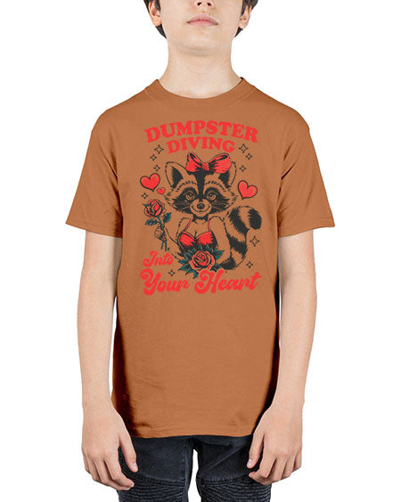 dumpster diving into your heart 11# - raccoon - Youth Tee Unisex