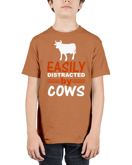 easily distracted by cows Style 4# - cow - Youth Tee Unisex