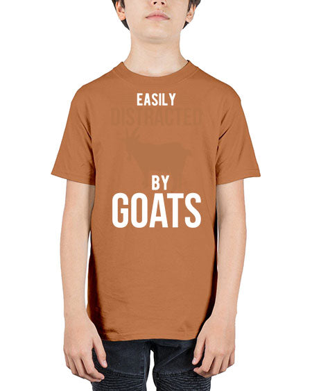 easily distracted by goats Style 5# - goat - Youth Tee Unisex