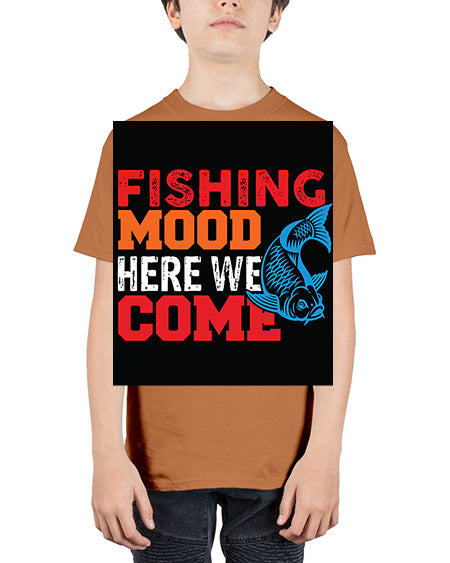 fishing mood here we come png 44# - shark-fish - Youth Tee Unisex