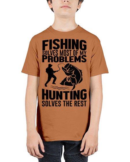fishing solves 73# - shark-fish - Youth Tee Unisex