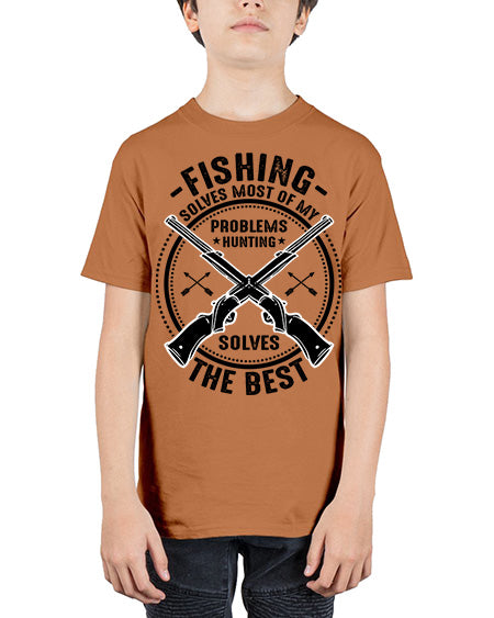 fishing solves most 74# - shark-fish - Youth Tee Unisex