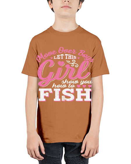girl fishing 15# - shark-fish - Youth Tee Unisex