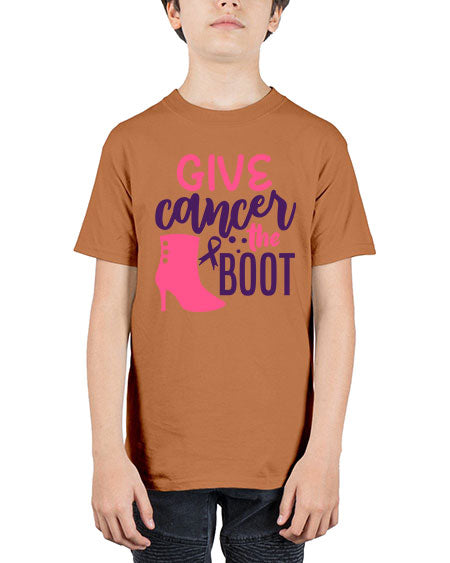 give cancer the boot Style 11# - breast cancer - Youth Tee Unisex