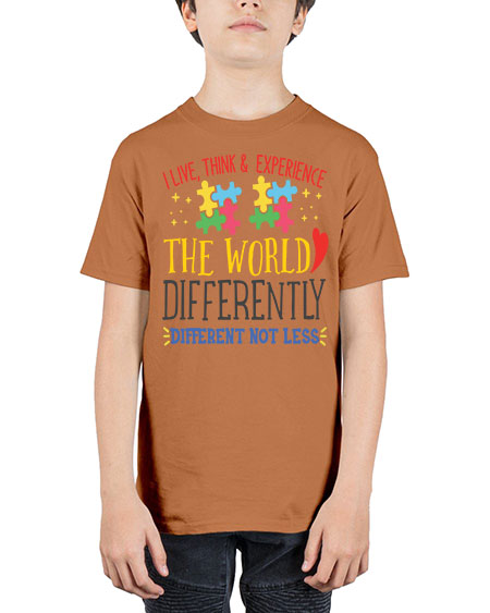 i live think experience the world differently different not less Style 20# - autism - Youth Tee Unisex