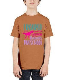i roared my way through preschool 375# - prek headstart - Youth Tee Unisex