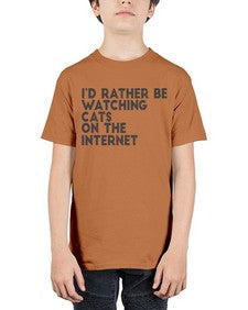 id rather be watching cats on the internet - cats - Youth Tee Unisex