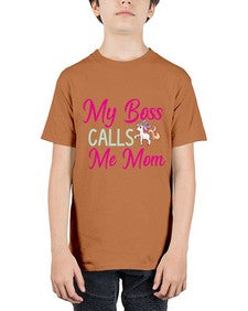 my boss calls me mom 313# - unicorn - Youth Tee Unisex