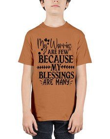 my worries are few because my blessings are many Style 84# - motivation - Youth Tee Unisex