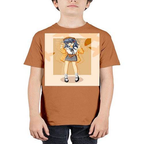 of beautiful girl with jacket 132# - anime - Youth Tee Unisex
