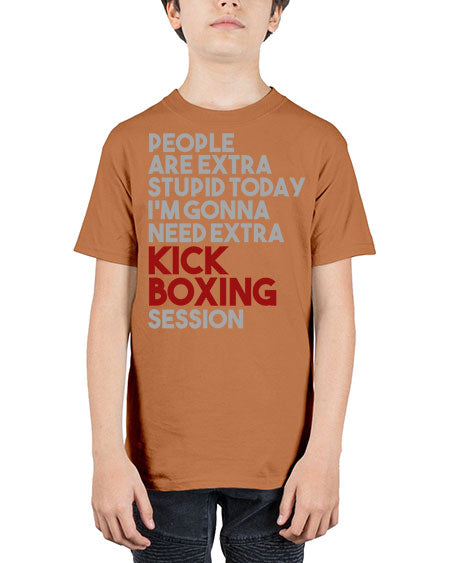 people are extra stupid today kick boxing 53# - boxing - Youth Tee Unisex