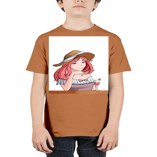 pretty woman with fresh juice in summer 37# - anime - Youth Tee Unisex