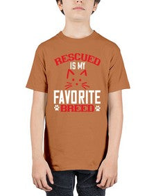 rescued is my favorite breed Style 114# - cats - Youth Tee Unisex