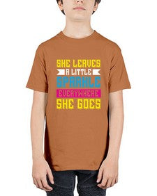 she leaves a little sparkle everywhere she goes 395# - unicorn - Youth Tee Unisex