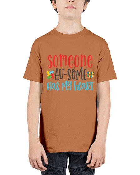 someone ausome has my heart Style 40# - autism - Youth Tee Unisex