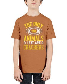 the only animals i eat are crackers 418# - vegan - Youth Tee Unisex