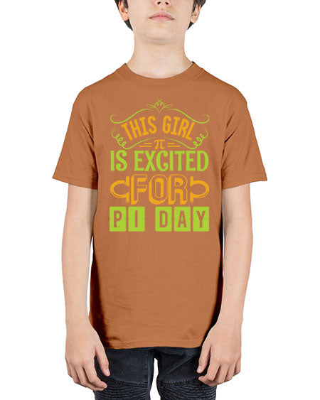 this girl is excited for pi day 48# - pi - Youth Tee Unisex