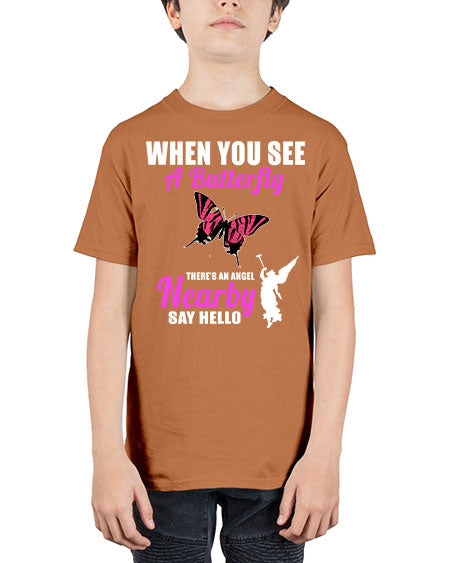 when you see a butterfly - butterfly - Youth Tee Unisex