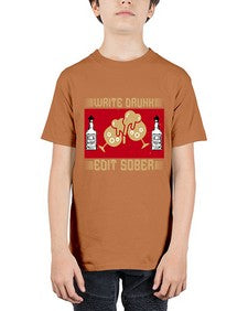 write drunk edit sober 497# - drinking - Youth Tee Unisex