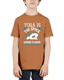 yoga is the space where flower blossoms  627# - yoga - Youth Tee Unisex