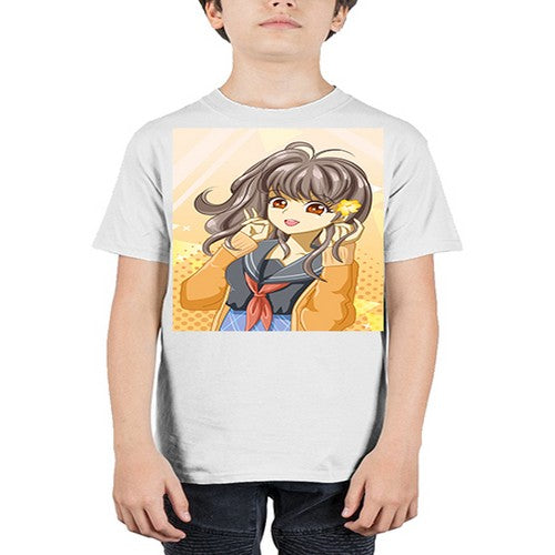 A beautiful and happy girl back to school 90# - anime - Youth Tee Unisex