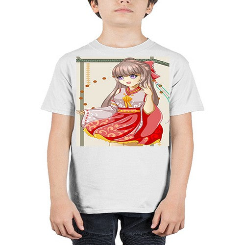 A beautiful and happy girl with kimono 104# - anime - Youth Tee Unisex