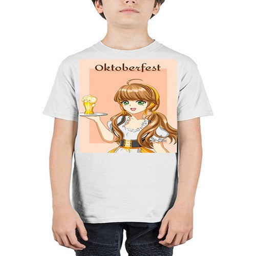A beautiful girl with beer happy at celebrating the oktoberfest 87# - anime - Youth Tee Unisex
