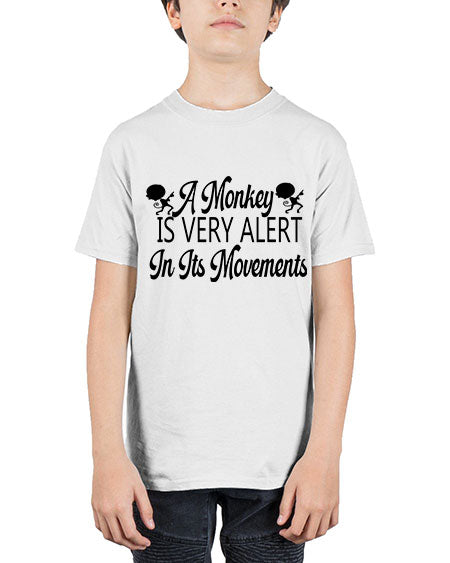 A monkey is very alert  - monkey - Youth Tee Unisex