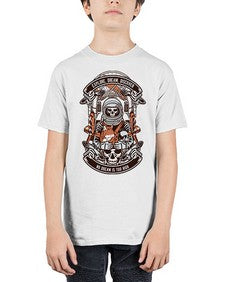 Astronaut Skull 243# - skull and bones - Youth Tee Unisex