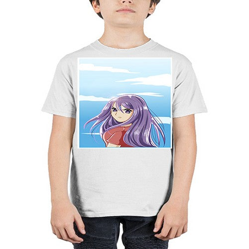 Beautiful and cute girl purple long hair in the summer with 109# - anime - Youth Tee Unisex