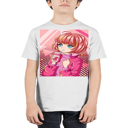 Beautiful and cute girl with strawberry milk 76# - anime - Youth Tee Unisex