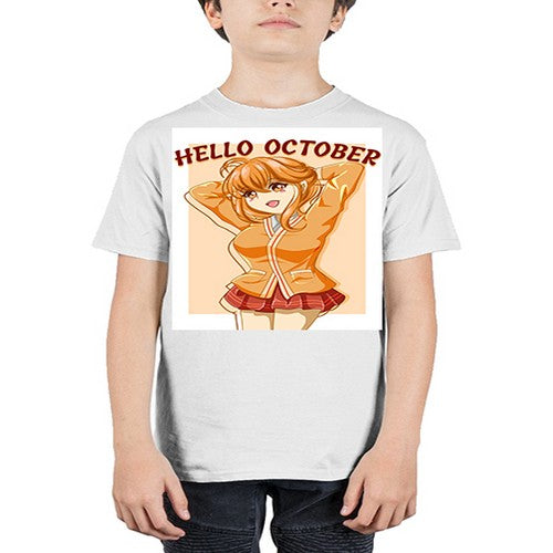 Beautiful and cute teenager girl in hello october 85# - anime - Youth Tee Unisex