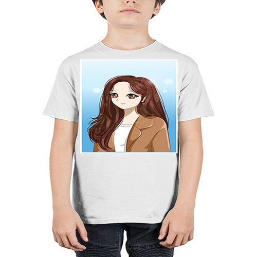 Beautiful and happy girl long hair with suit 94# - anime - Youth Tee Unisex