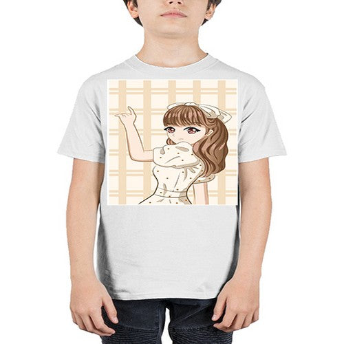 Beautiful and happy girl with hair bangs 92# - anime - Youth Tee Unisex
