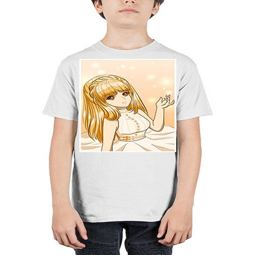 Beautiful and happy princess long yellow hair 24# - anime - Youth Tee Unisex