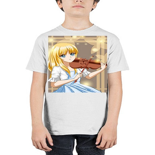 Beautiful girl playing violin 2# - anime - Youth Tee Unisex