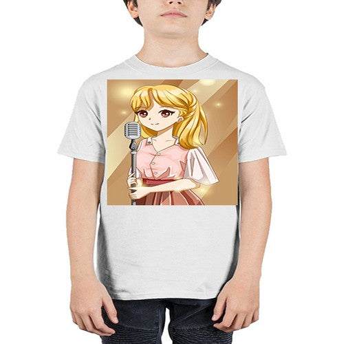 Beautiful girl singing in the studio 32# - anime - Youth Tee Unisex