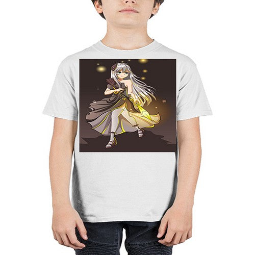Beautiful girl with black dress and sword game 129# - anime - Youth Tee Unisex