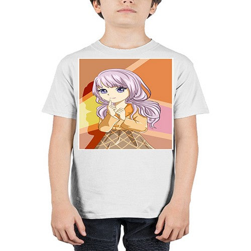 Beautiful girl with long purple hair 42# - anime - Youth Tee Unisex