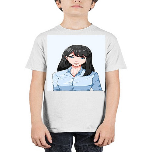 Beautiful office woman long black hair 7# - anime - Youth Tee Unisex