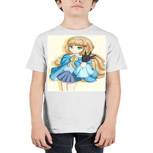 Beautiful princess long hair with blue costume 62# - anime - Youth Tee Unisex
