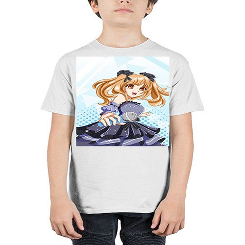 Beautiful singer girl with black dress 19# - anime - Youth Tee Unisex