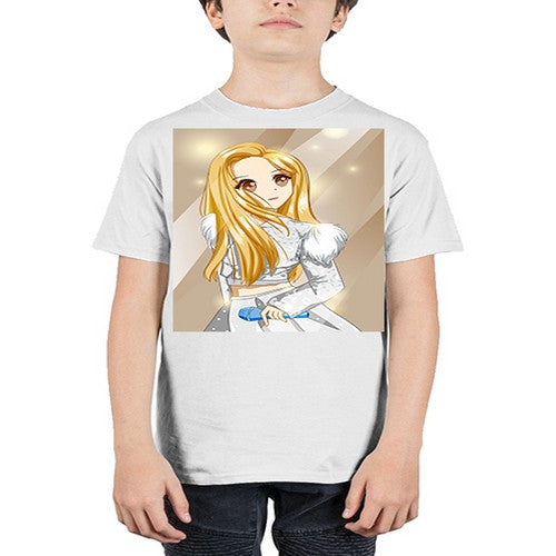 Beautiful singer girl with white dress 182# - anime - Youth Tee Unisex