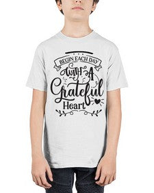 Begin Each Day With A Grateful Heart Style 139# - motivation - Youth Tee Unisex