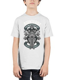 Born To Ride Skull Biker 275# - skull and bones - Youth Tee Unisex
