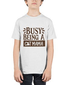Busy Being A Cat Mama Style 2# - cats - Youth Tee Unisex