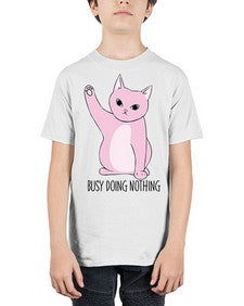 Busy Doing Nothing - cats - Youth Tee Unisex